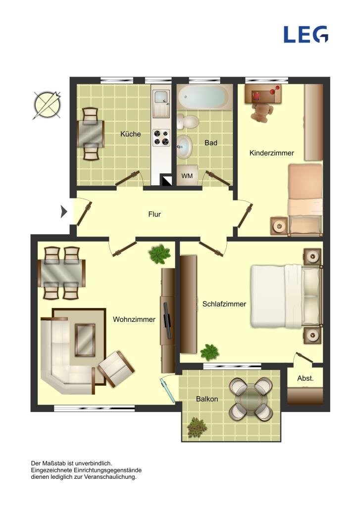 Wohnung zur Miete 510 € 3,5 Zimmer 67,9 m²<br/>Wohnfläche 2.<br/>Geschoss Königsberger Straße 18 Weddinghofen Bergkamen 59192