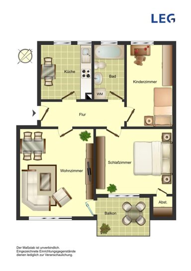 Wohnung zur Miete 510 € 3,5 Zimmer 67,9 m² 2. Geschoss Königsberger Straße 18 Weddinghofen Bergkamen 59192