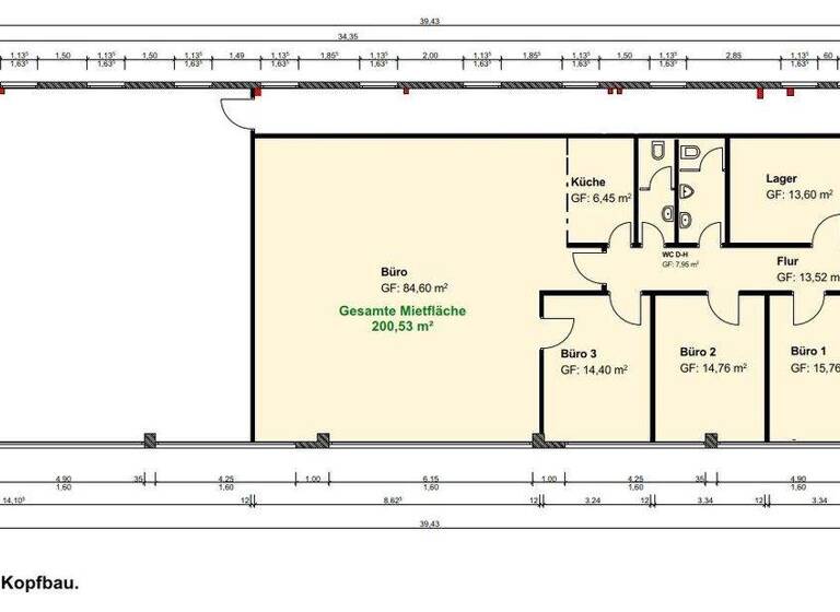 Büro zur Miete 400 m² Bürofläche teilbar ab 200 m² Guteborner Allee 3 Meerane 08393