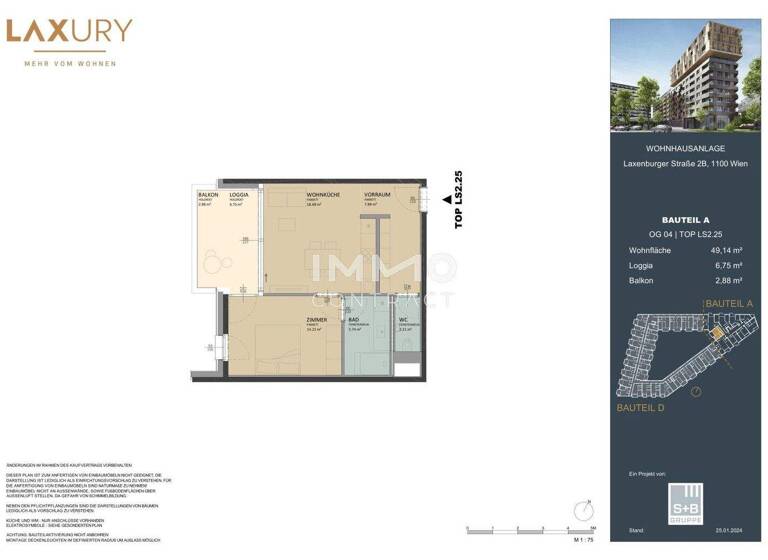 Wohnung zum Kauf - Erstbezug provisionsfrei 390.000 € 2 Zimmer 49,1 m² Wien 1100