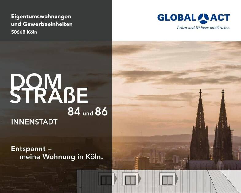 Terrassenwohnung zum Kauf provisionsfrei 759.000 € 4 Zimmer 124,3 m² EG frei ab sofort Domstraße 84-86 Altstadt-Nord Köln 50668