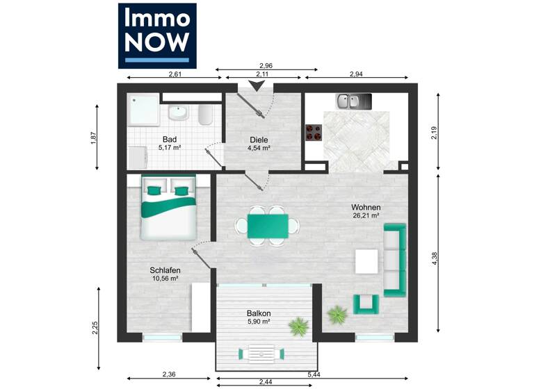 Wohnung zum Kauf 270.000 € 2 Zimmer 48 m²<br/>Wohnfläche 2.<br/>Geschoss Südvorstadt Leipzig 04275