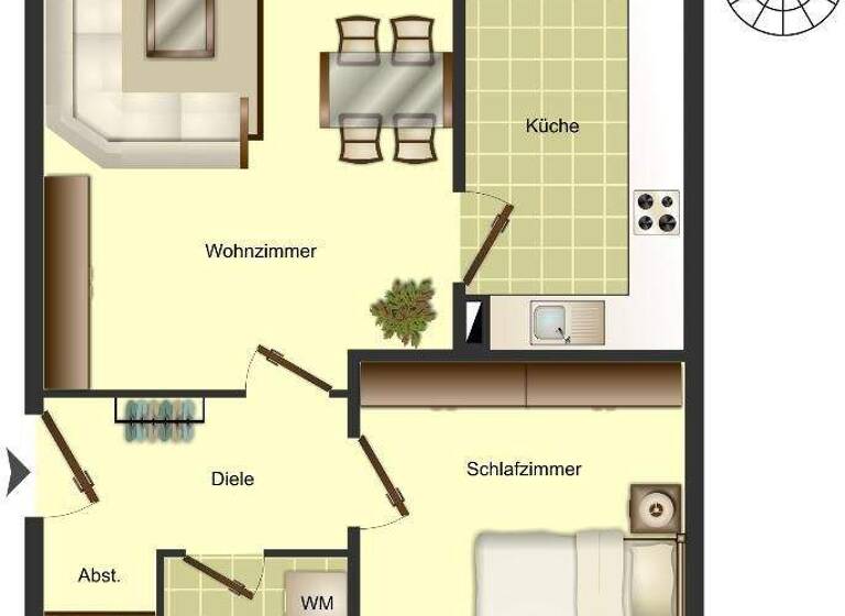 Wohnung zur Miete nur mit Wohnberechtigungsschein 374 € 2 Zimmer 63 m² 4. Geschoss Grünewalder Berg 52 Elberfeld Wuppertal 42105