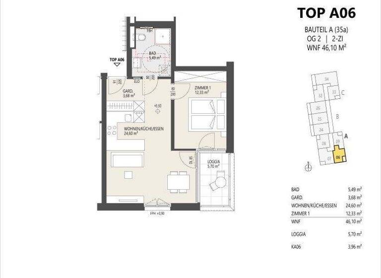 Wohnung zum Kauf - Erstbezug 364.000 € 2 Zimmer 46,1 m² Schützenstraße 35 Arzl Innsbruck 6020