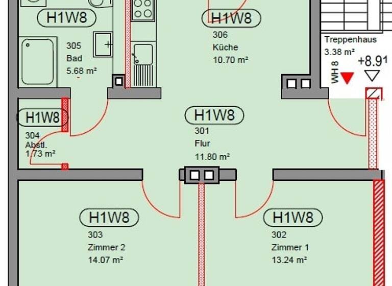 Wohnung zur Miete 700 € 2 Zimmer 62,1 m² 3. Geschoss frei ab 01.07.2026 Wesertor Kassel 34117