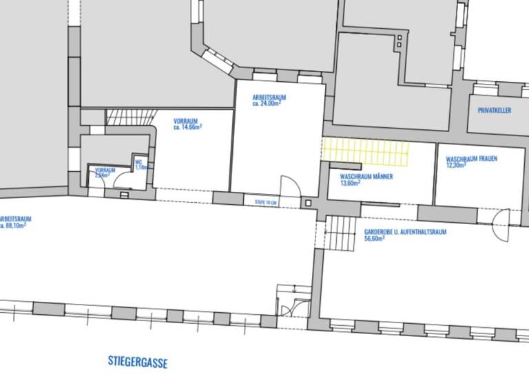 Büro zur Miete 10 € 28 Zimmer Stiegergasse Wien 1150