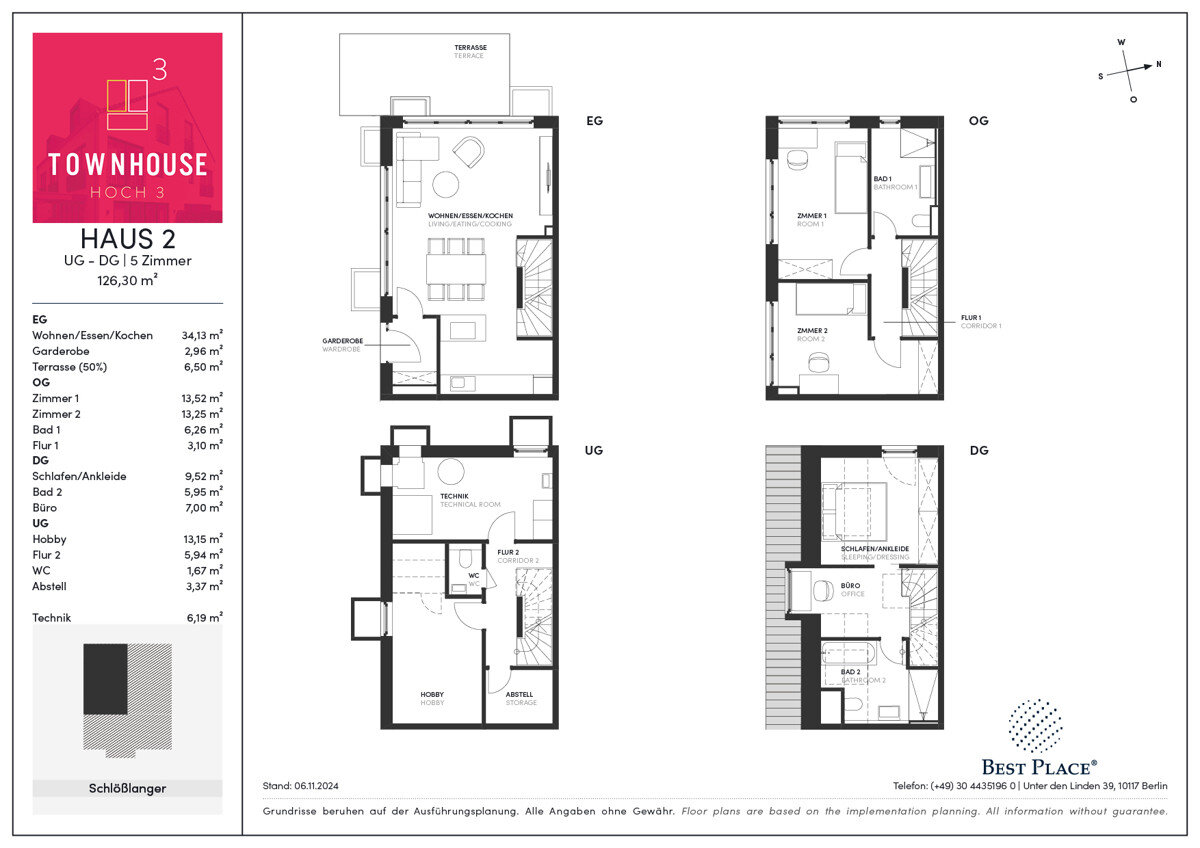 Stadthaus zum Kauf provisionsfrei 1.273.000 € 5 Zimmer 126 m²<br/>Wohnfläche Schlösslanger 35 Freimann München 80939