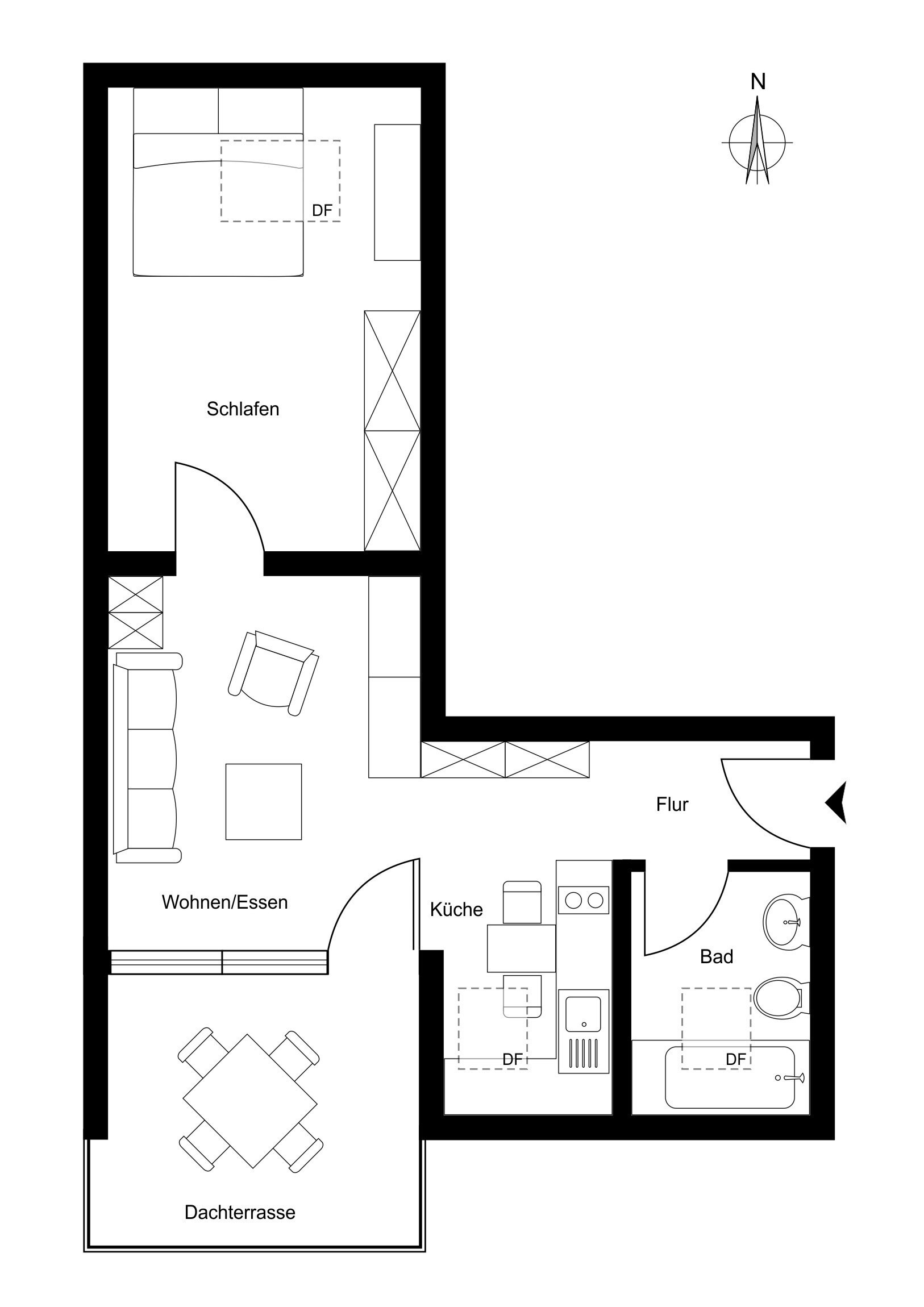 Wohnung zur Miete 695 € 2 Zimmer 43 m²<br/>Wohnfläche 2.<br/>Geschoss 01.04.2025<br/>Verfügbarkeit Großkrotzenburg 63538