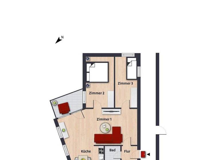 Wohnung zur Miete 479 € 3 Zimmer 64,3 m² 3. Geschoss frei ab sofort Schulenburgallee 11 Tiergartenbreite Wolfsburg 38448