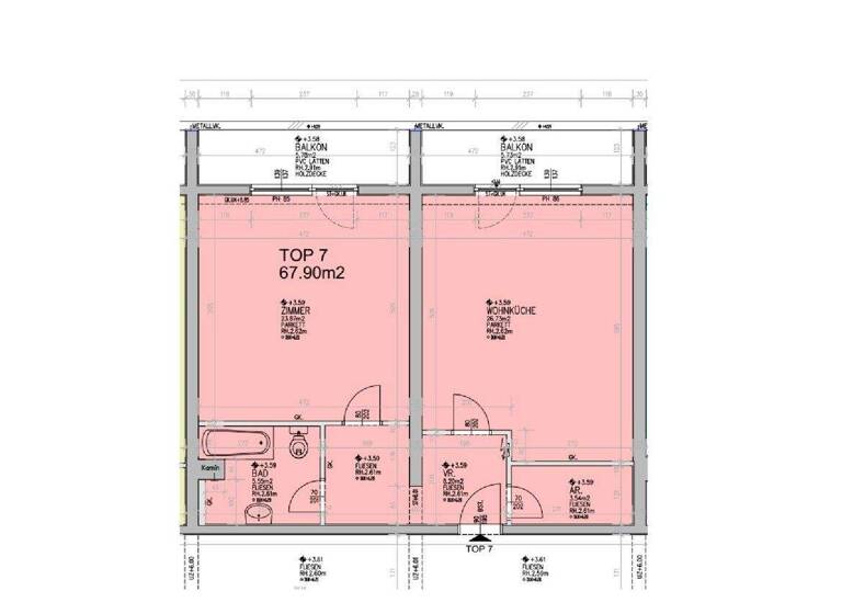Wohnung zur Miete 552 € 2 Zimmer 67,9 m² Jägerberg Steyr 4400