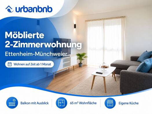 Wohnung zur Miete auf Zeit 1.140 € 2 Zimmer 65 m² frei ab 04.01.2027 Hauptstraße Münchweier Ettenheim 77955