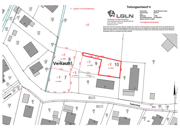 Grundstück zum Kauf provisionsfrei 204.800 € 512 m² Grundstück Kattenstieg 13 Borstel Winsen 21423