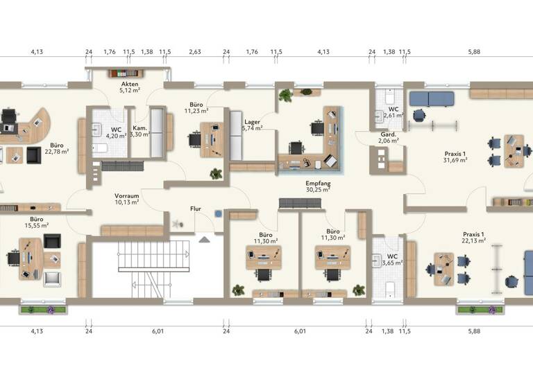 Bürofläche zur Miete provisionsfrei 8 Zimmer 197 m² Bürofläche teilbar ab 74,3 m² Ebersberg 85560
