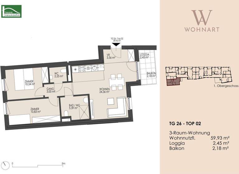 Wohnung zum Kauf 407.477 € 3 Zimmer 59,9 m² 1. Geschoss frei ab 14.06.2028 Taubergasse 22-28 Wien 1170