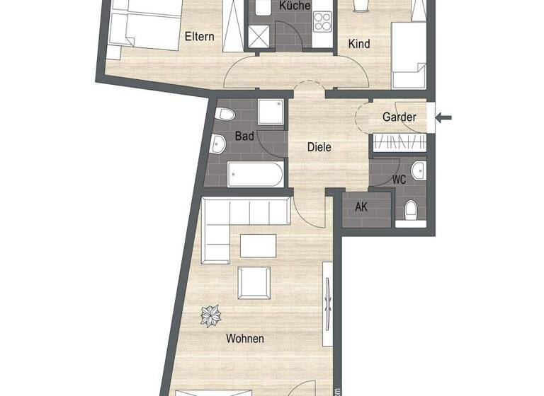Wohnung zum Kauf 285.000 € 3 Zimmer 78 m² 1. Geschoss Flingern Süd Düsseldorf / Flingern Süd 40233