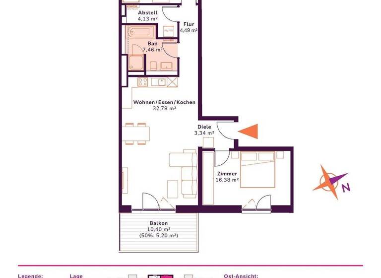 Wohnung zur Miete - Erstbezug 1.980 € 3 Zimmer 87,8 m² 1. Geschoss Archenholdstrasse 19 Friedrichsfelde Berlin 10315