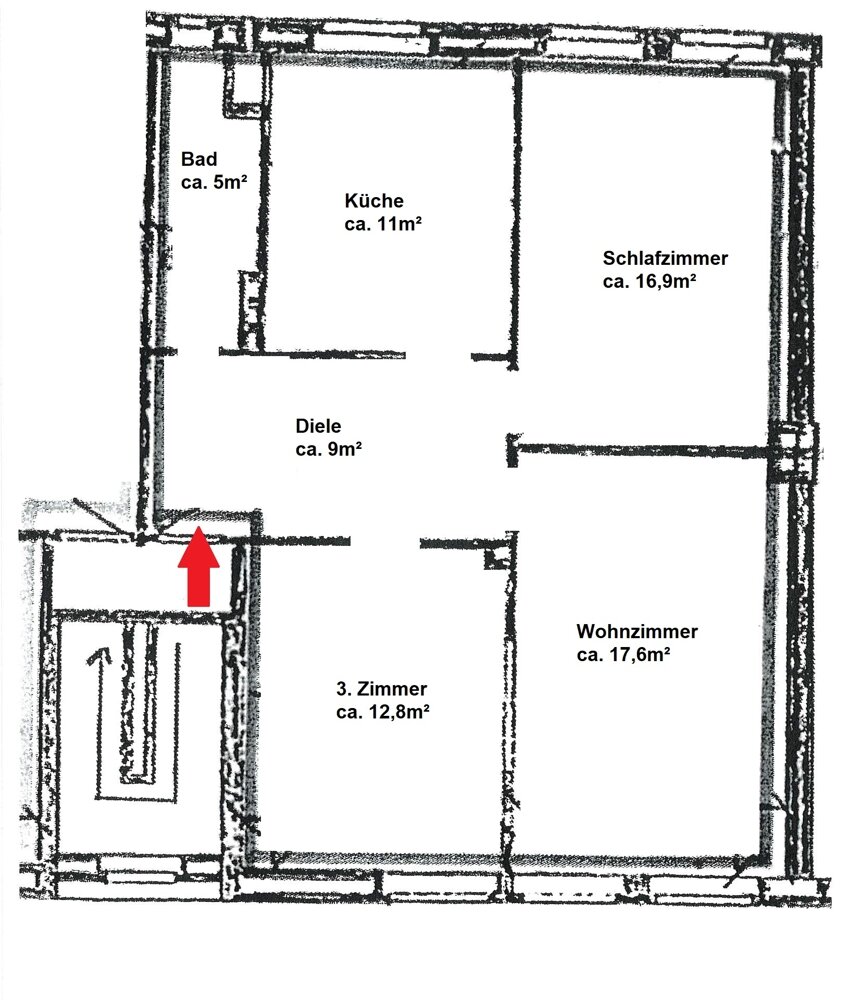 Wohnung zum Kauf 240.000 € 3 Zimmer 73 m²<br/>Wohnfläche 1.<br/>Geschoss Wolliner Straße 30 Rahlstedt Hamburg 22143