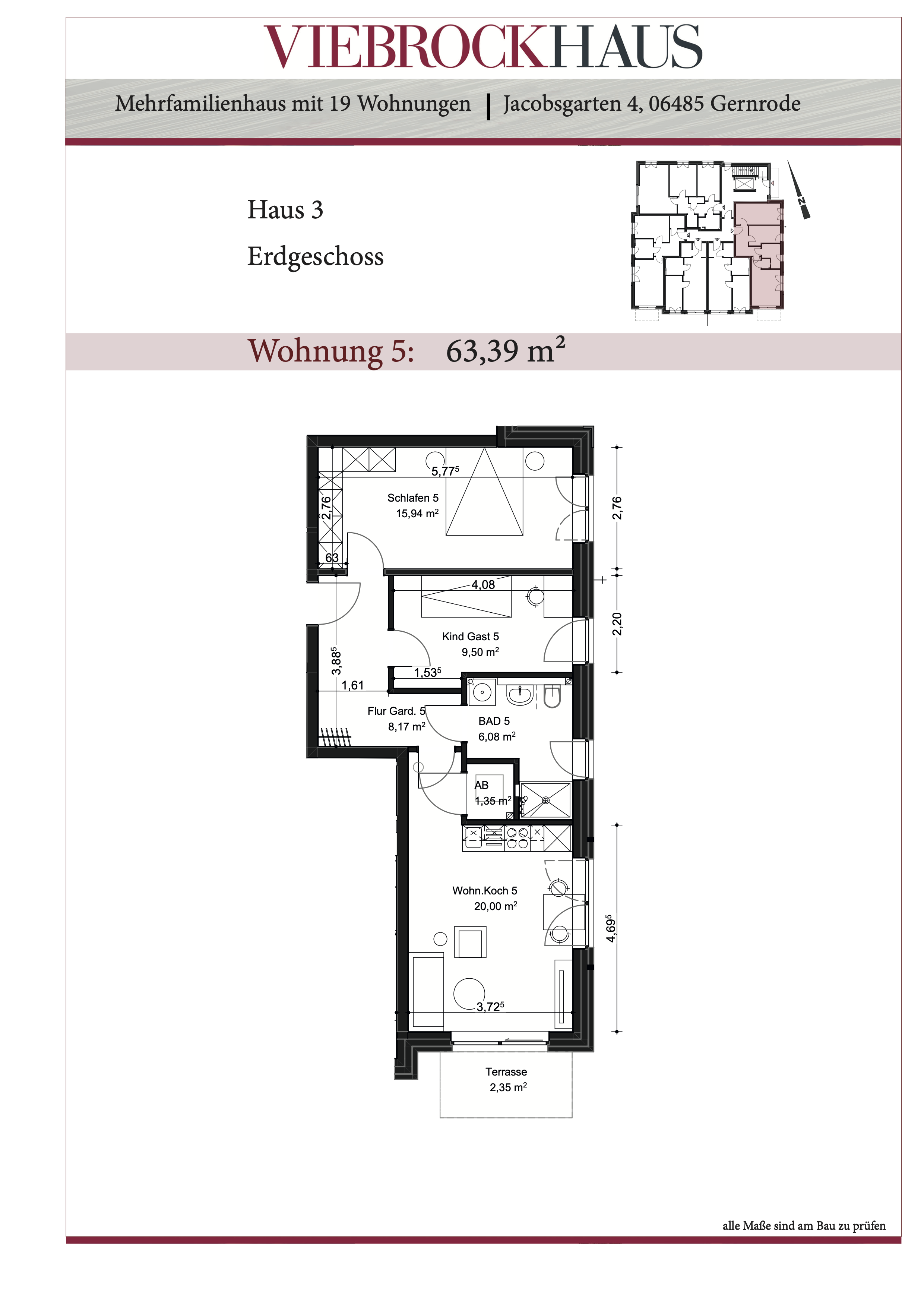 Wohnung zur Miete 951 € 3 Zimmer 63 m²<br/>Wohnfläche EG<br/>Geschoss Gernrode Gernrode 06485