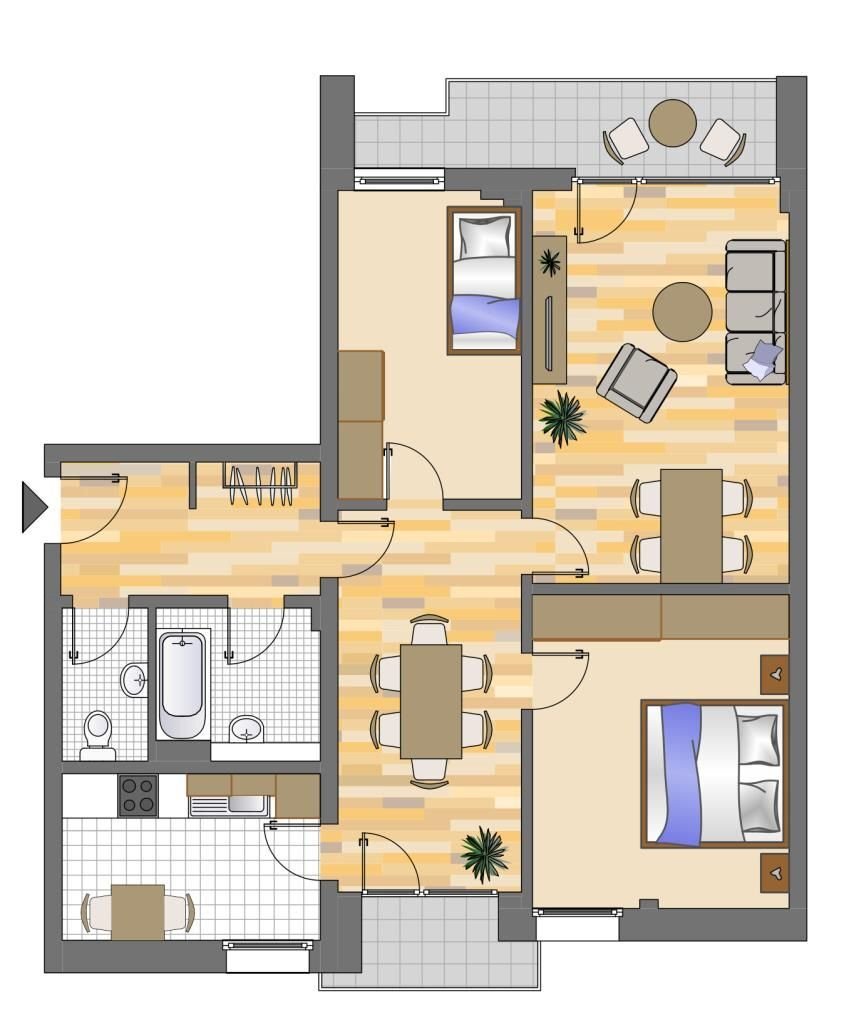 Wohnung zur Miete 899 € 3 Zimmer 81 m²<br/>Wohnfläche 7.<br/>Geschoss Fürstenberger Straße 15 Hassels Düsseldorf 40599