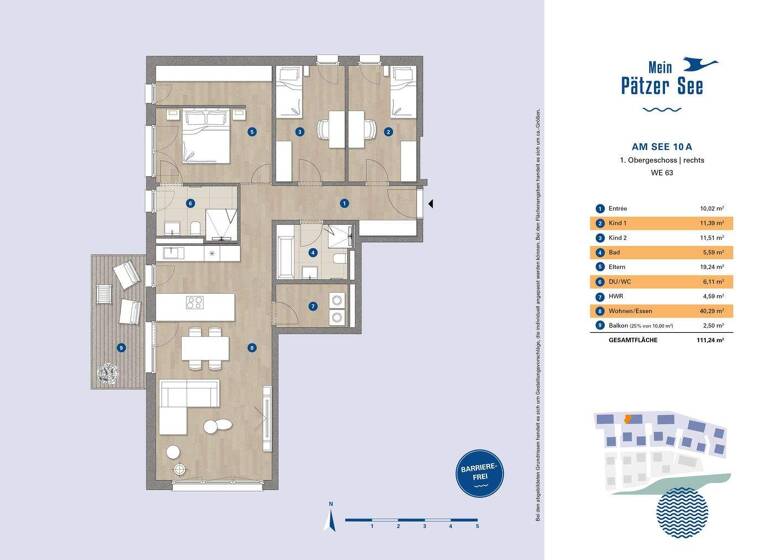 Wohnung zur Miete 1.575 € 4 Zimmer 111,2 m² 1. Geschoss frei ab 15.04.2026 Am See 10 a Bestensee 15741