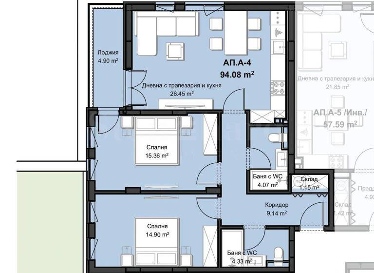 Studio zum Kauf 164.852 € 3 Zimmer 120,3 m² Plovdiv