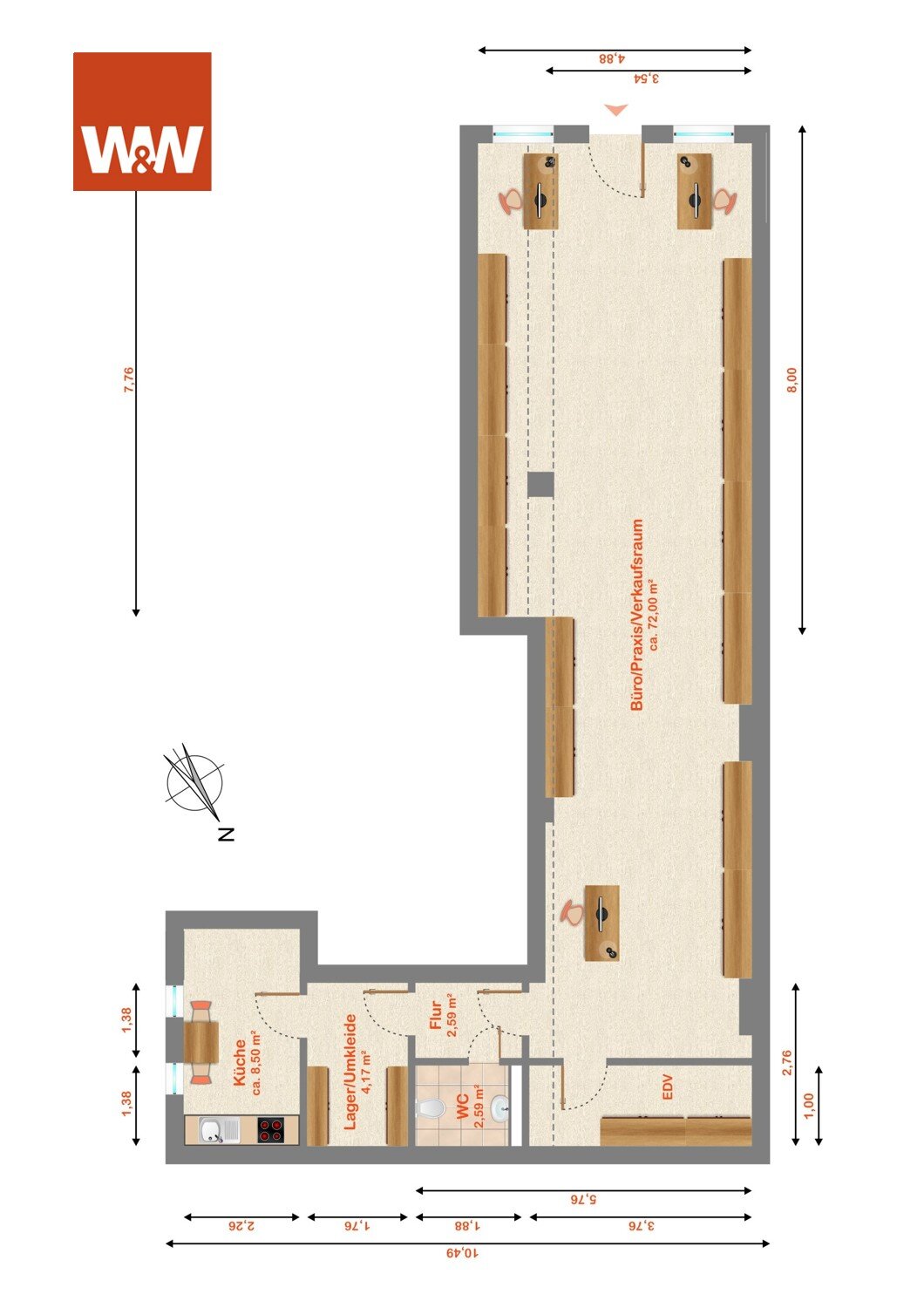 Bürofläche zum Kauf 2.402 € 72 m²<br/>Bürofläche Hersbruck Hersbruck 91217