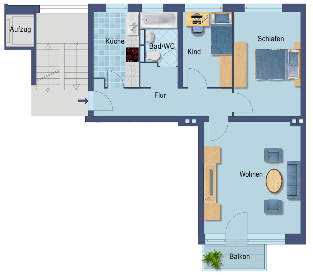 Wohnung zum Kauf provisionsfrei 272.000 € 3 Zimmer 68,8 m²<br/>Wohnfläche 2.<br/>Geschoss Spichernstraße 22 Wilmersdorf Berlin 10777