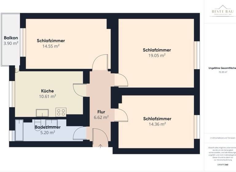 Wohnung zum Kauf 224.000 € 3 Zimmer 73 m²<br/>Wohnfläche Herrenhausen Hannover 30419