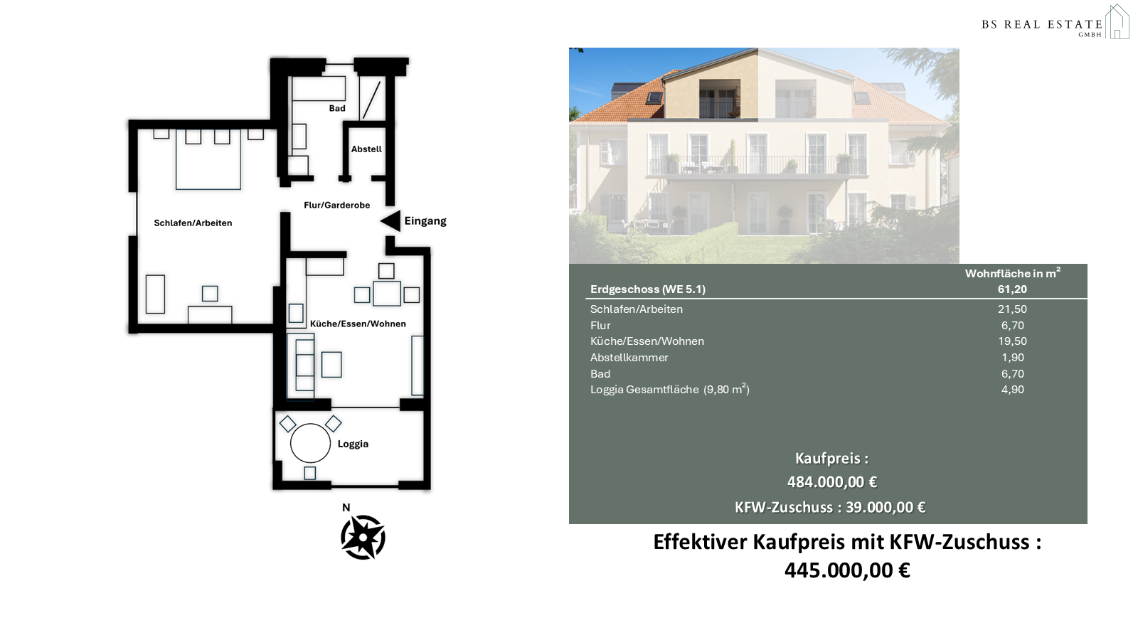 Wohnung zum Kauf provisionsfrei 445.000 € 2 Zimmer 61,2 m²<br/>Wohnfläche 2.<br/>Geschoss ab sofort<br/>Verfügbarkeit Ziegetsdorfer Straße 23 Ziegetsdorf - Königswiesen-Süd - Neuprüll Regensburg 93051