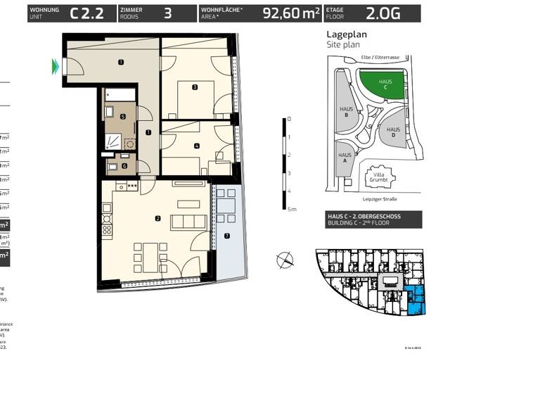 Wohnung zur Miete - Erstbezug 1.500 € 3 Zimmer 92,6 m² 2. Geschoss frei ab sofort Leipziger Str. 35 c Leipziger Vorstadt Dresden 01097