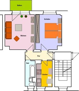 Wohnung zur Miete 700 € 2 Zimmer 48,6 m²<br/>Wohnfläche ab sofort<br/>Verfügbarkeit Lungwitzer Straße Glauchau Glauchau 08371