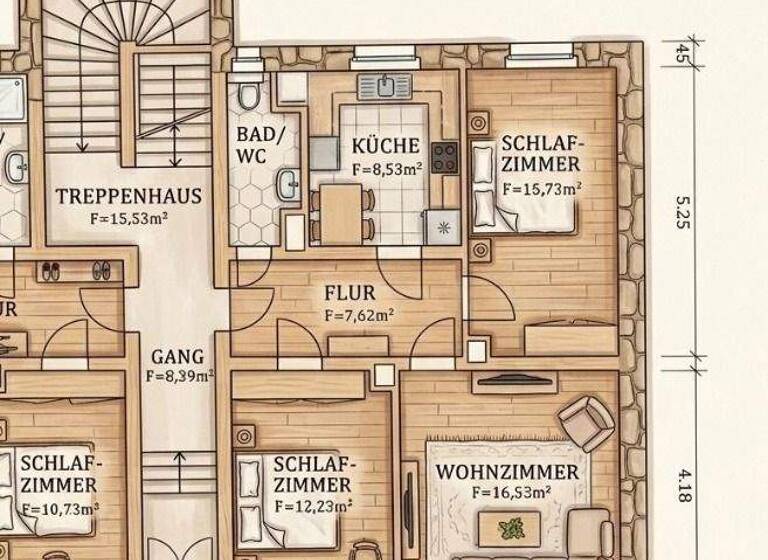 Wohnung zur Miete 503 € 3 Zimmer 62,8 m² EG frei ab sofort Laubegast Dresden 01279