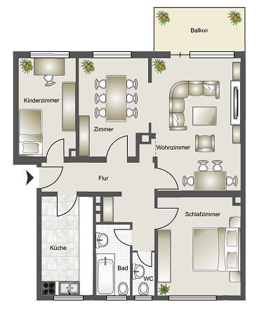 Wohnung zum Kauf 277.900 € 4 Zimmer 80 m²<br/>Wohnfläche EG<br/>Geschoss Friedberg Friedberg (Hessen) 61169