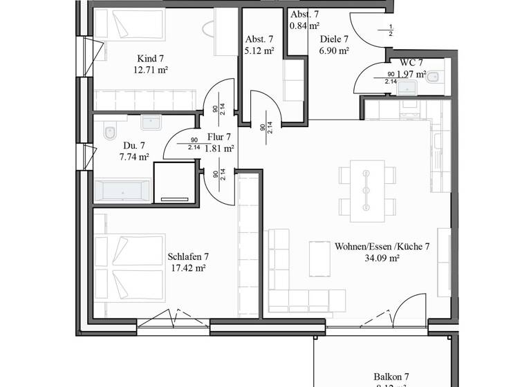 Wohnung zur Miete - Neubau 1.158 € 3 Zimmer 92,7 m²<br/>Wohnfläche Rethmar Sehnde 31319