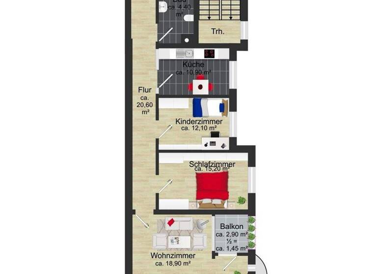 Wohnung zum Kauf 158.700 € 3 Zimmer 83,5 m² 2. Geschoss Leipziger Str. Magdeburg / Leipziger Straße 39112