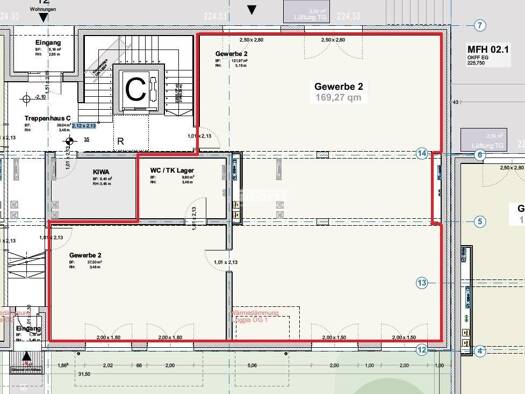 Bürofläche zur Miete - Erstbezug 169,3 m² Bürofläche teilbar ab 169,3 m² Löbervorstadt Erfurt 99096