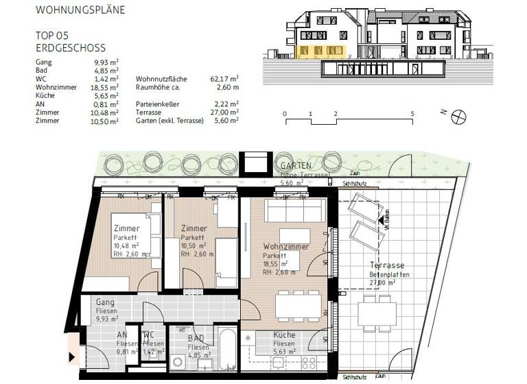 Wohnung zum Kauf 365.504 € 3 Zimmer 62 m² Bad Vöslau 2540