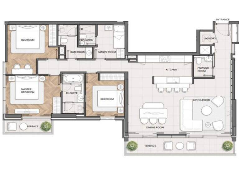 Wohnung zum Kauf - Erstbezug provisionsfrei 1.354.529 € 4 Zimmer 154 m² Al Majara 4 Dubai