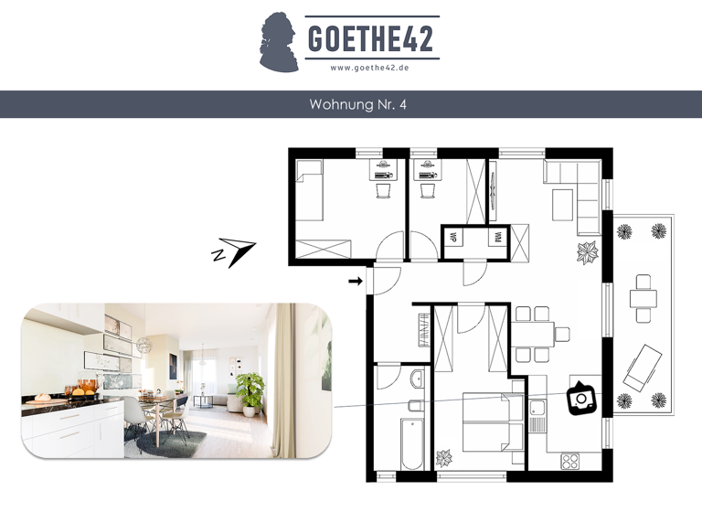 Wohnung zum Kauf - Erstbezug provisionsfrei 455.000 € 4 Zimmer 85,9 m² 1. Geschoss frei ab sofort Goethestraße 42 Walldorf Mörfelden-Walldorf 64546