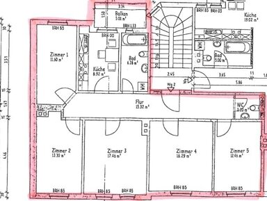 Wohnung zur Miete 1.400 € 5 Zimmer 105 m² 3. Geschoss frei ab sofort Grietgasse 22 Jena - Zentrum Jena 07743