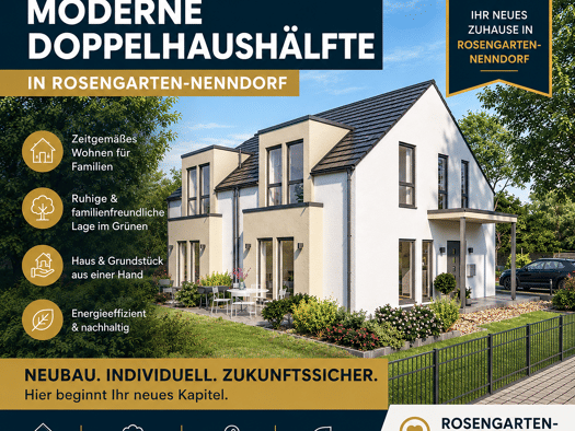 Doppelhaushälfte zum Kauf provisionsfrei 598.000 € 4 Zimmer 134 m² 337 m² Grundstück Nenndorf Rosengarten 21224