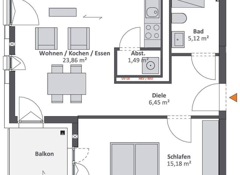 Wohnung zur Miete 1.095 € 2 Zimmer 55,2 m² 5. Geschoss Adlershof Berlin 12489