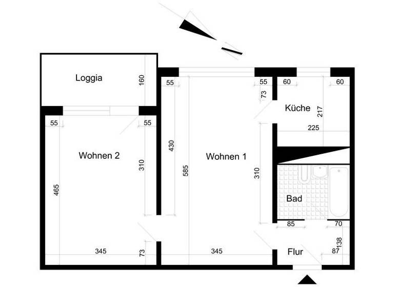 Wohnung zur Miete 350 € 2 Zimmer 50,6 m²<br/>Wohnfläche 1.<br/>Geschoss Pablo-Neruda-Str. 5 Neustädter See Magdeburg 39126