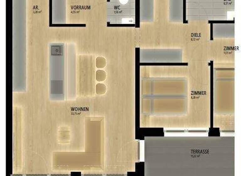 Wohnung zur Miete - Erstbezug 3 Zimmer 77,4 m² Kramsach 6233