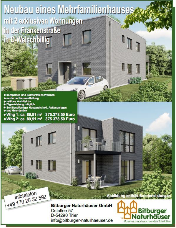 Mehrfamilienhaus zum Kauf provisionsfrei als Kapitalanlage geeignet 750.757 € 179,8 m²<br/>Wohnfläche Träg Welschbillig 54298