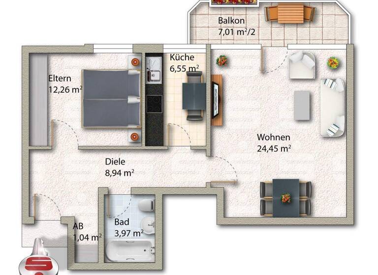 Wohnung zum Kauf 138.000 € 2 Zimmer 60,8 m² Sulingen 27232