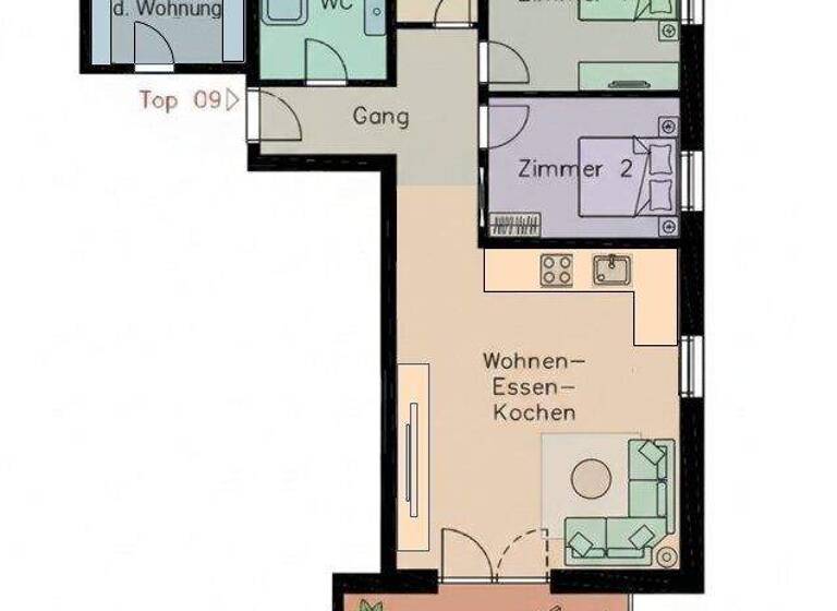 Terrassenwohnung zur Miete 1.395 € 3 Zimmer 79,6 m² 2. Geschoss Wichnerstraße 10 Höchst 6973