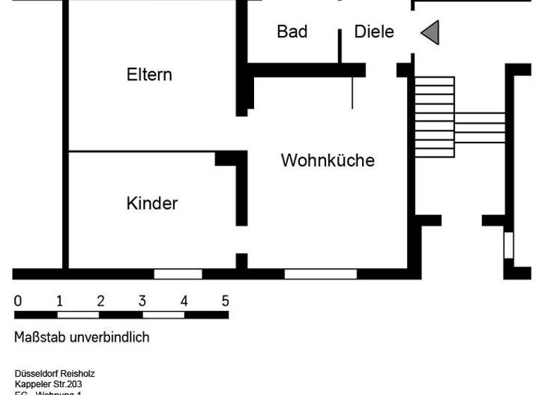 Wohnung zur Miete 535 € 2 Zimmer 53,1 m² EG frei ab 01.05.2026 Kappeler Straße 203 Reisholz Düsseldorf 40599