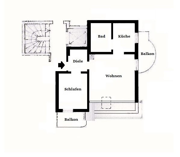 Wohnung zum Kauf 110.000 € 2 Zimmer 39 m²<br/>Wohnfläche 2.<br/>Geschoss Michelrieth Marktheidenfeld 97828