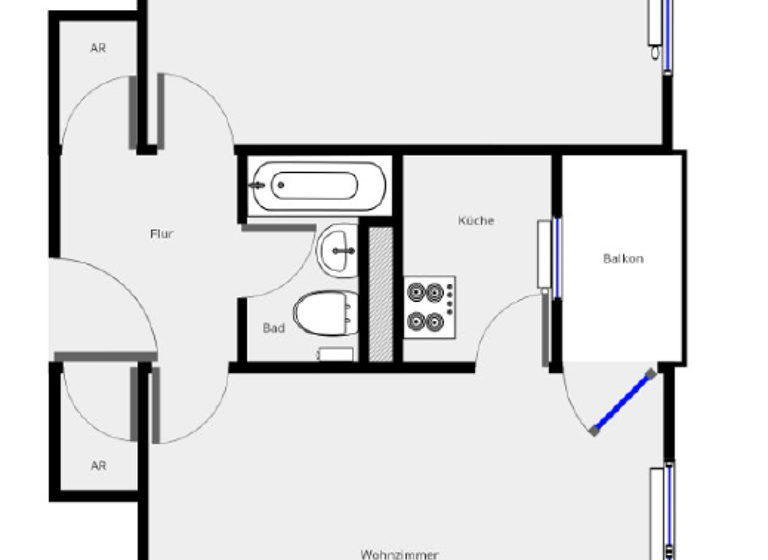 Wohnung zur Miete 591 € 2 Zimmer 53 m² 1. Geschoss frei ab 15.04.2026 Äußere Bayreuther Str. 150 Herrnhütte Nürnberg 90411